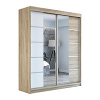 SCHWEBETÜRENSCHRANK 180 cm KOMFORT Farbe:Sonoma,weiß - Braun/Weiß, Holzwerkstoff (180/215/59.5cm) - A&J MöbelLand