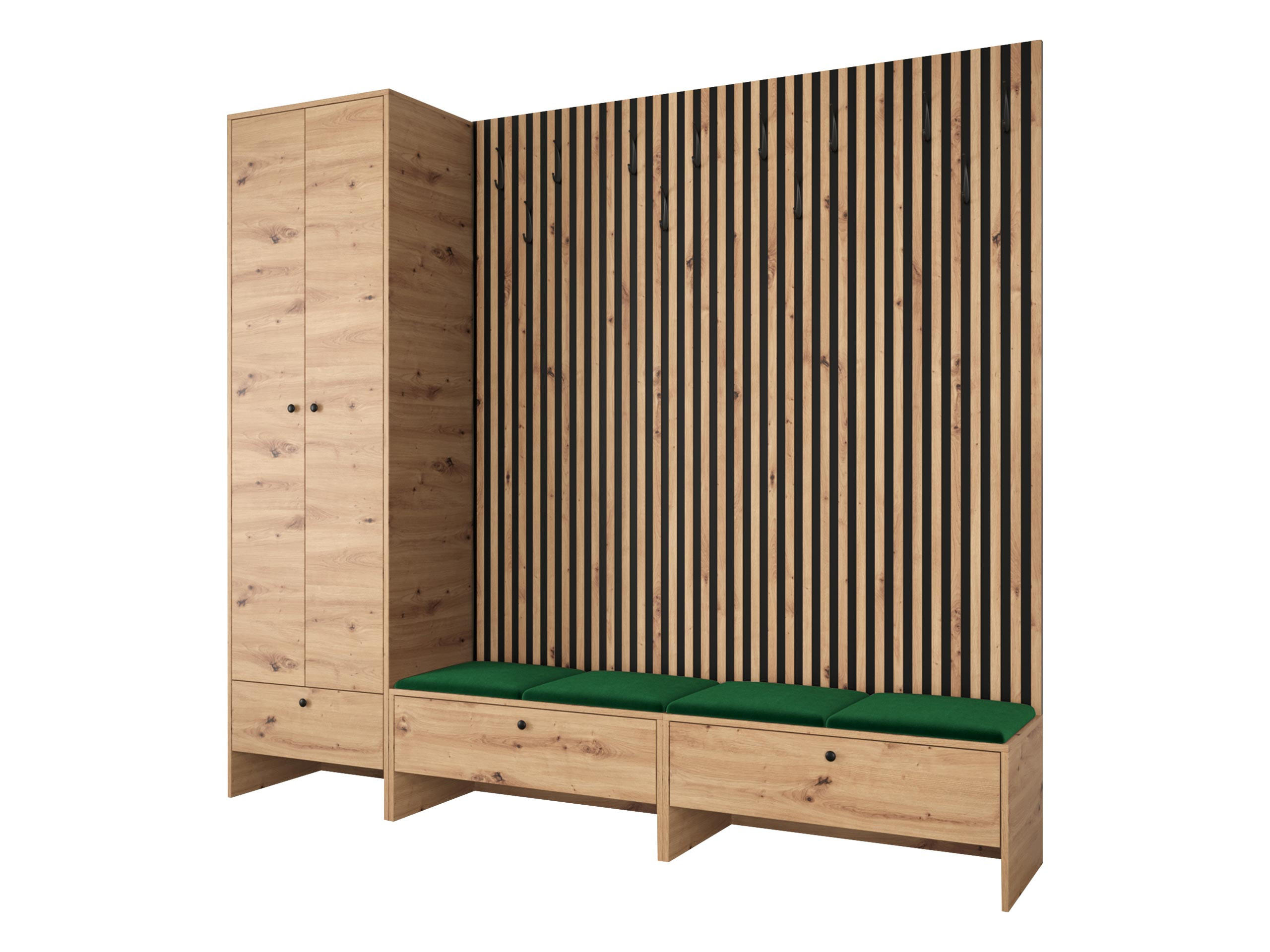 GARDEROBE Balma VI - Grün, Holzwerkstoff (230/206/44cm) - MIRJAN24