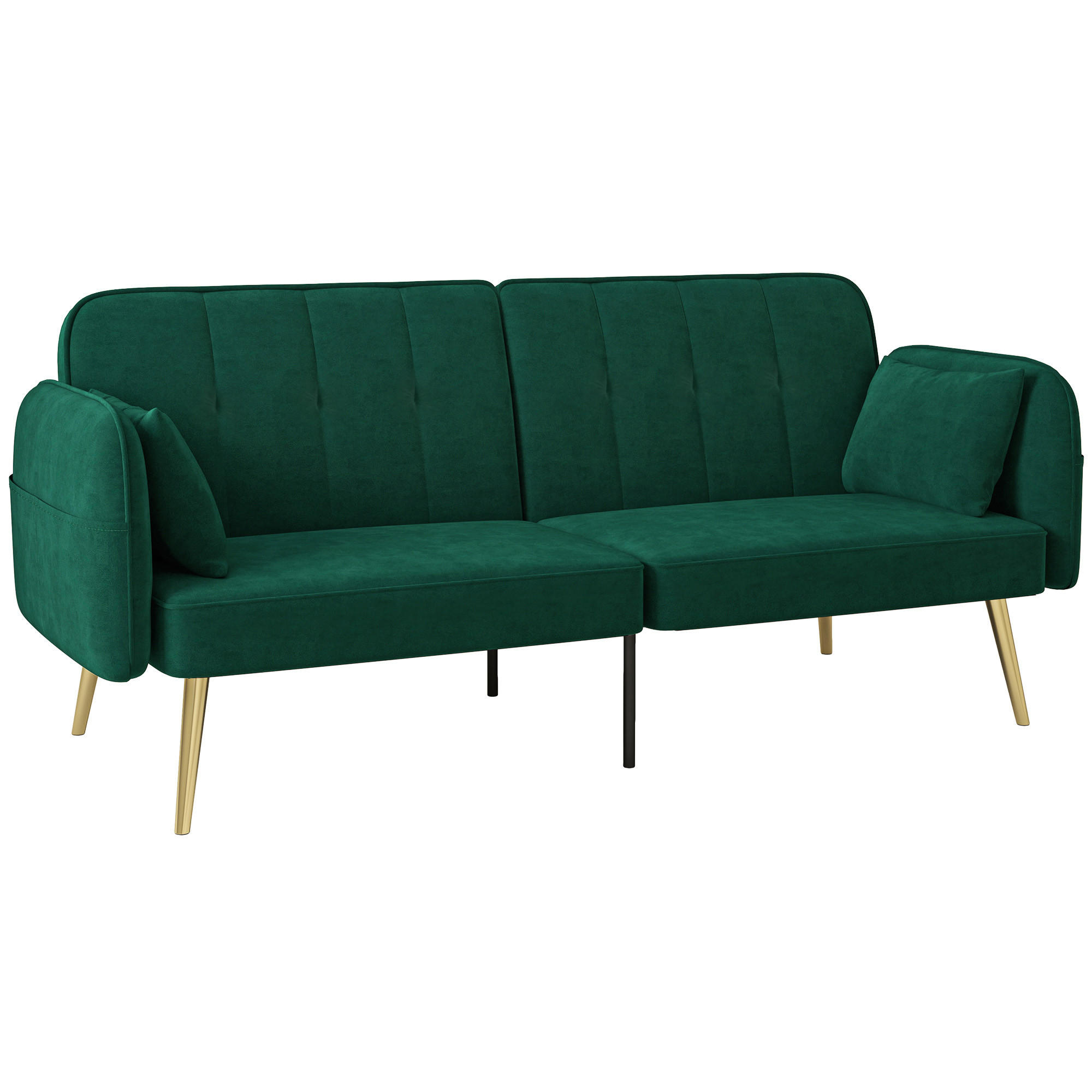 SCHLAFSOFA 2er-Sitz DE-14576 Klick-Klack mit 3-fach verstellbarer Lehne Dunkelgrün - Dunkelgrün, Textil (180/79.5/74cm) - ComfortXL