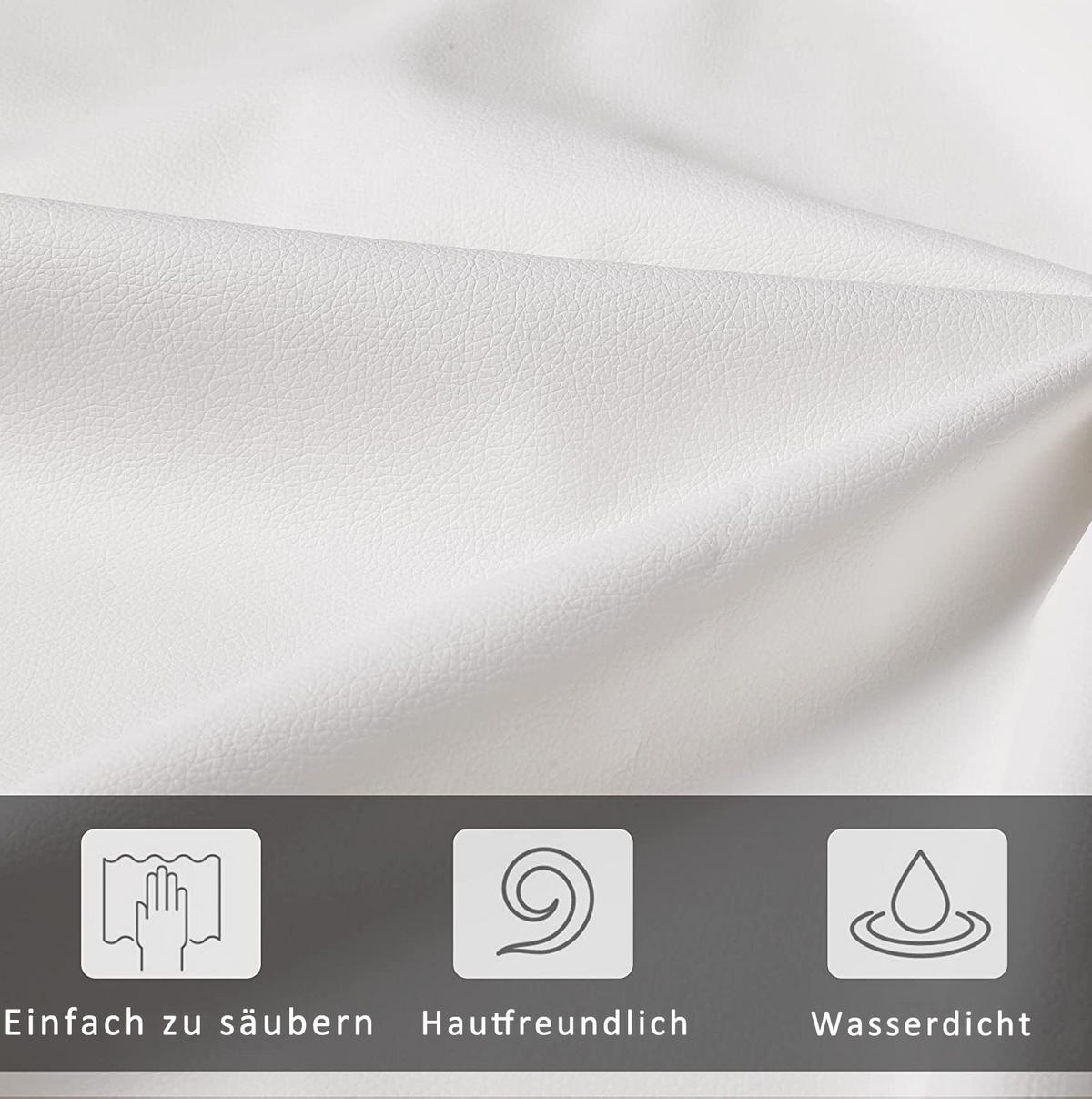 POLSTERBETT 140/200 cm Weiß aus Kunstleder mit LED-Beleuchtung - Weiß, Textil (140/200cm) - OKMYHOME