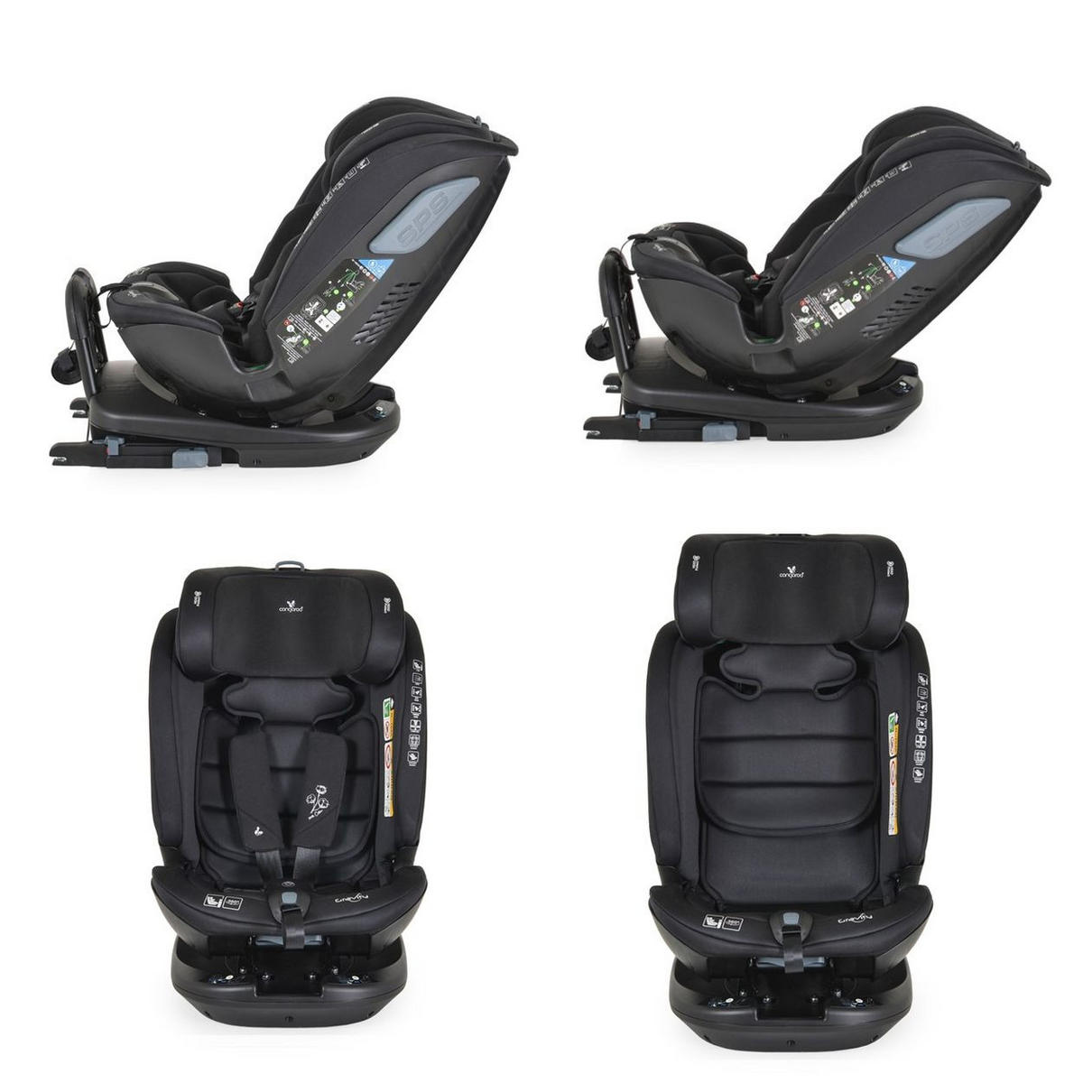 KINDERSITZ Gravity i-Size schwarz (40-150cm) Sitz drehbar, Kopfstütze, Isofix - Schwarz, Kunststoff (44/61/53cm) - Cangaroo