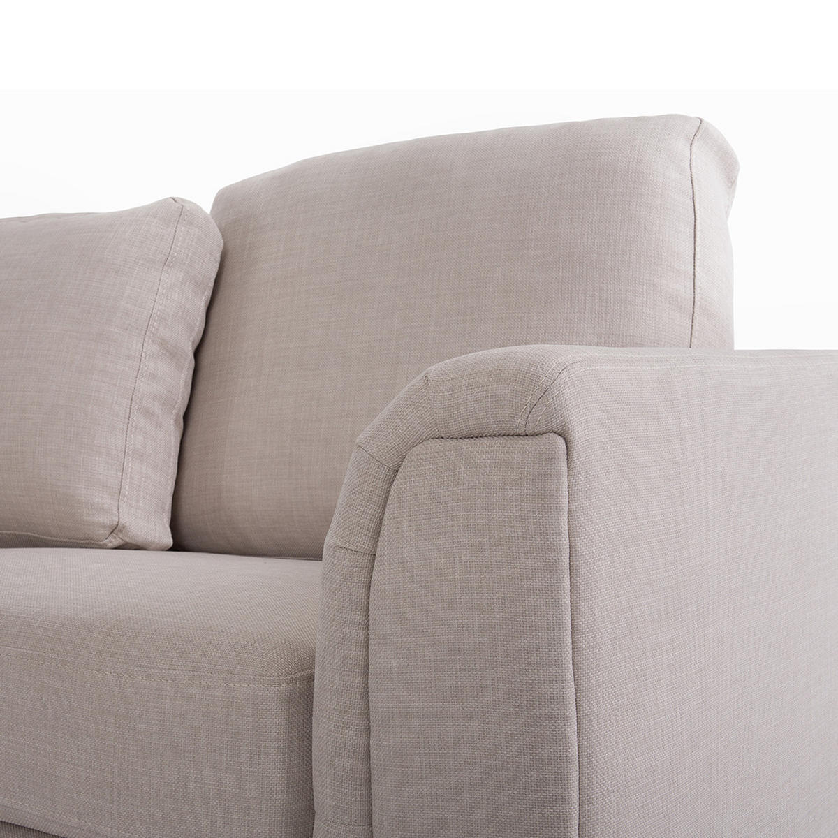 4-SITZER-ECKSOFA Polyester Beige linksseitig Oslo - Beige, Textil (270/151cm) - Beliani