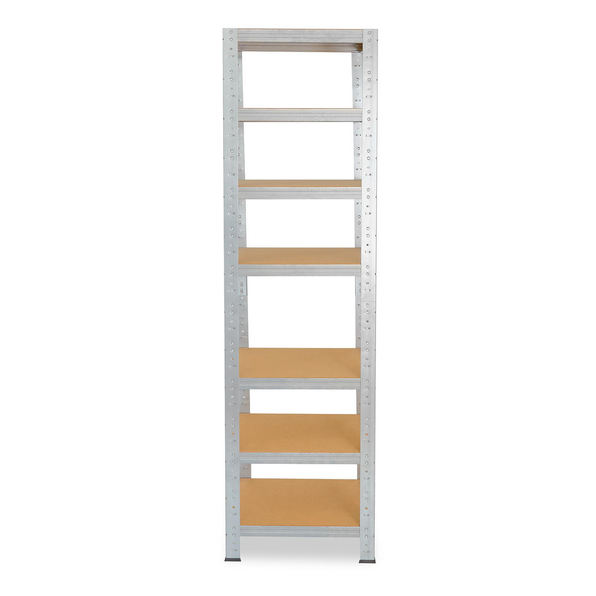 SCHWERLASTREGAL HOME 155x50x50 cm in verzinkt mit 7 Böden und 125 kg Traglast pro Boden - Silberfarben, Metall (50/155/50cm) - shelfplaza