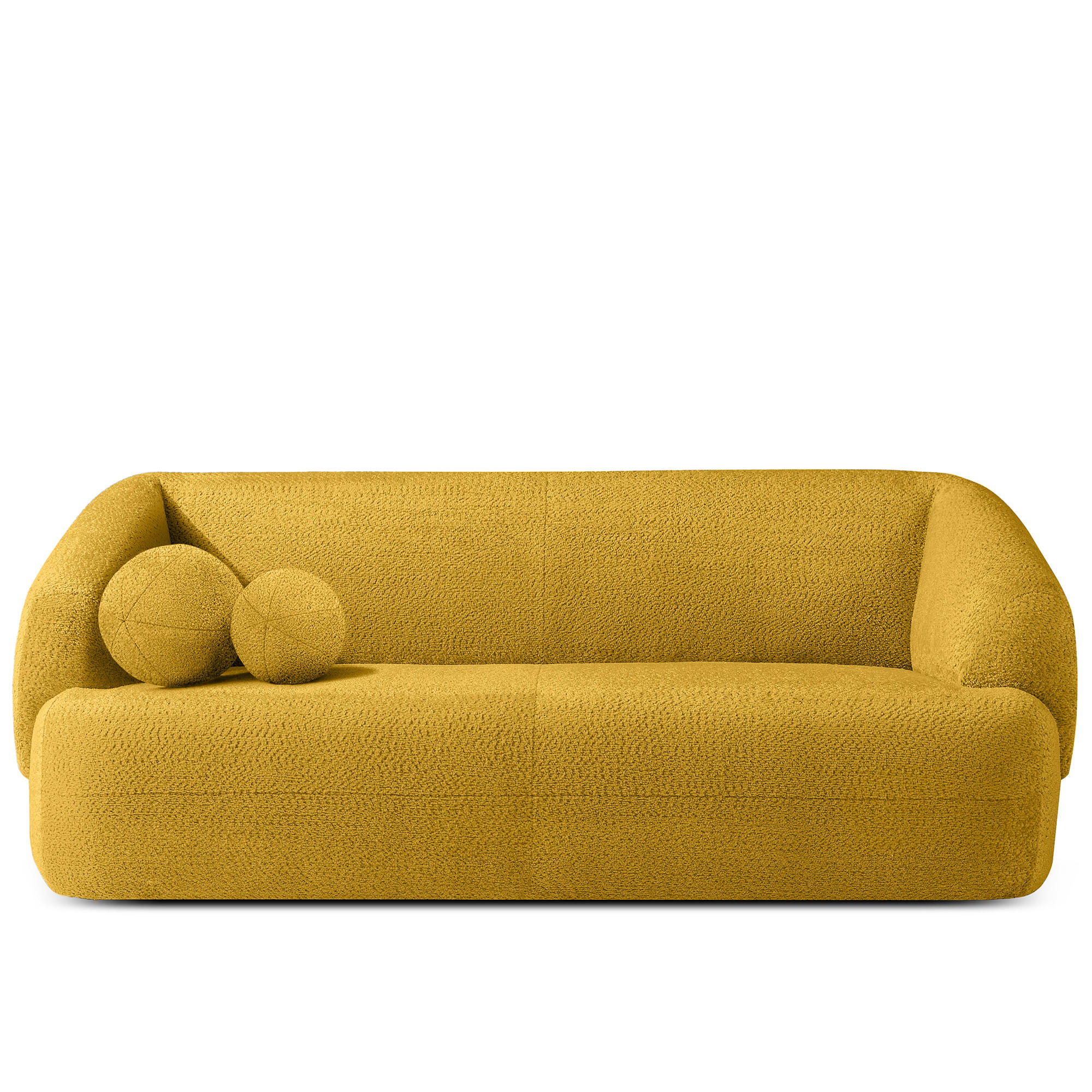 EINZELSOFA VIRA, Gelb, Chenille - Gelb/Schwarz, Holz/Holzwerkstoff (210/84/100cm) - KONSIMO®