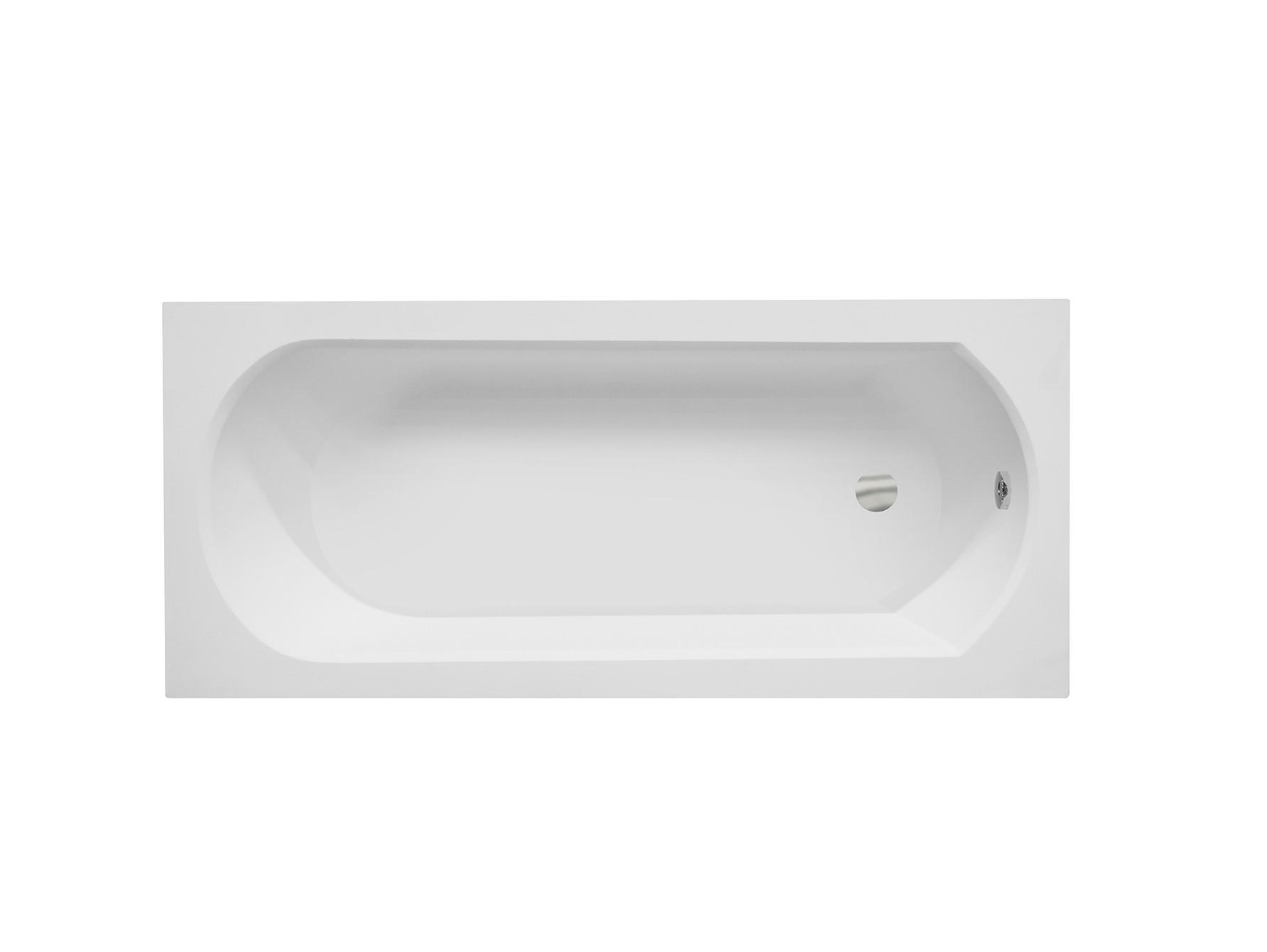BADEWANNE Rechteck INTRICA 160/75 mit Styro Ablauf Füße - Weiß, Kunststoff (75/55.5/160cm) - bad land