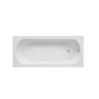 BADEWANNE Rechteck INTRICA 160/75 mit Styro Ablauf Füße - Weiß, Kunststoff (75/55.5/160cm) - bad land