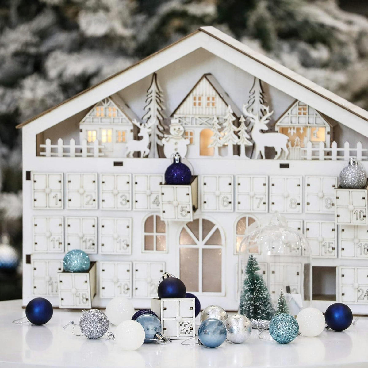 WEIHNACHTSKUGELN 49-teiliges Set 3 cm Kunststoff Silber Blau - Multicolor, Kunststoff (3/3/3cm)