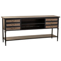 SIDEBOARD aus Metall 180x45x80 cm - Braun, Metall (180/80/45cm) - Wanderlust