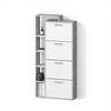 SCHUHKIPPER Ortello Weiß/Beton 80 x 166.1 cm mit 4 Fächern - Weiß/Grau, Holzwerkstoff (80/166.1/24.2cm) - Livinity®