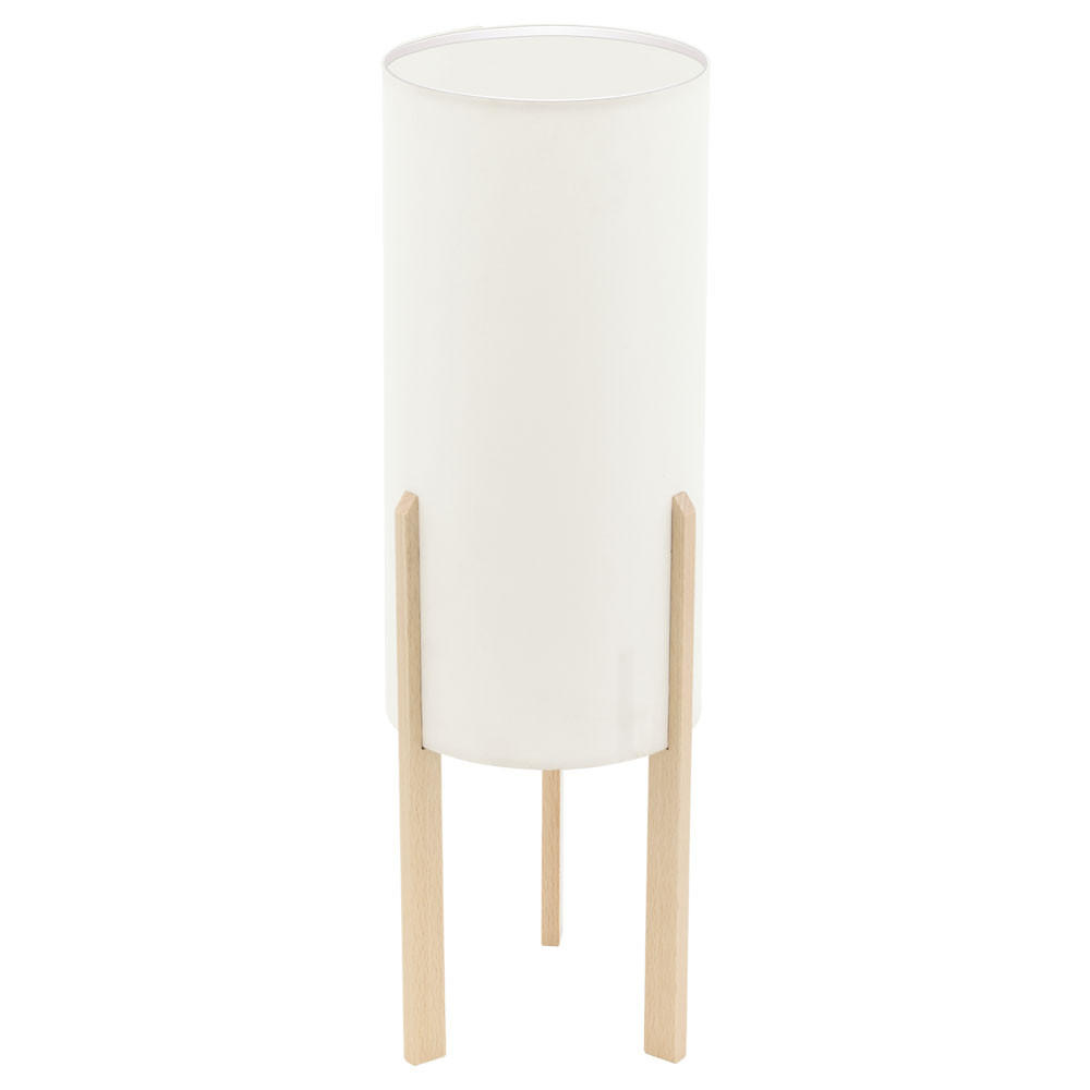 TISCHLEUCHTE Holz Beige Textil - Beige, Holz (16/16/50cm)