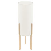 TISCHLEUCHTE Holz Beige Textil - Beige, Holz (16/16/50cm)