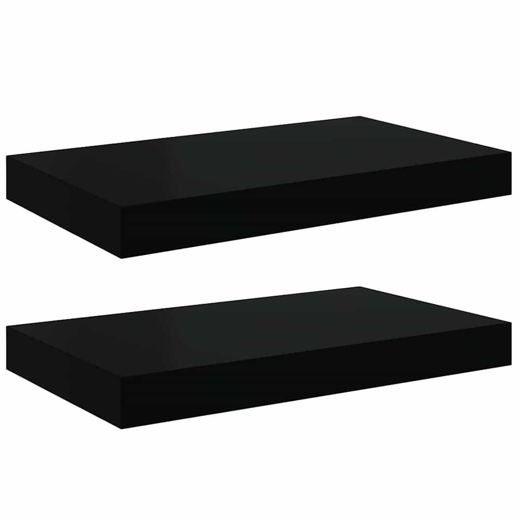 WANDBOARDSET 2-teilig 40/23/3,8 cm aus Mdf Schwarz - Schwarz, Holzwerkstoff/Metall (40/3.8/23cm) - vidaXL