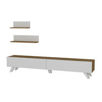 WOHNWAND Amerika Weiß Walnuss - Walnussfarben/Weiß, Holzwerkstoff/Kunststoff (180/32/29cm) - moebel17