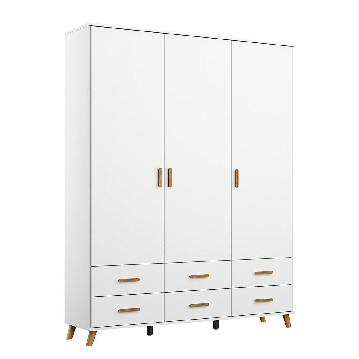 BABYZIMMER Mieke in Weiß mit Esche Coimbra massiv 8 teilig - Weiß, Holzwerkstoff (120/200/80cm)