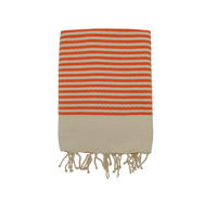 HAMMAMTUCH Traditionelle Yadara 100x200 190g/m² orange - Orange, Textil (100/200cm) - LE COMPTOIR DE LA PLAGE