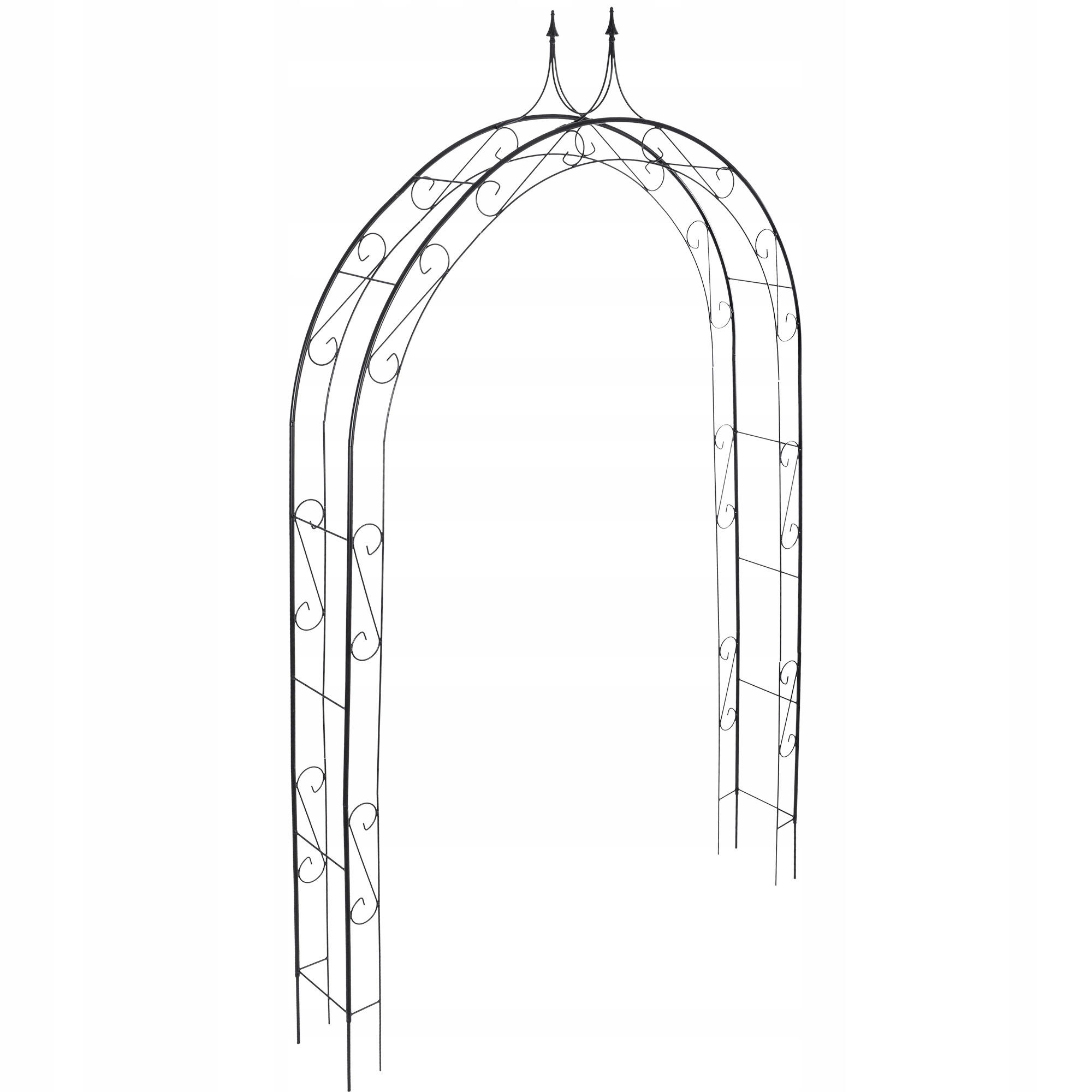 GARTENPERGOLA für Blumen 281 cm, schwarz - Schwarz, Metall (145/281cm) - KADAX