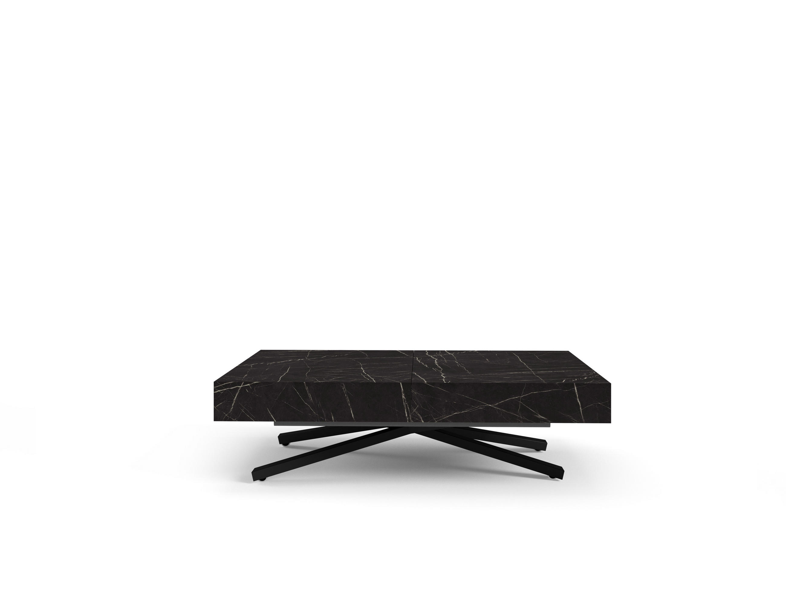 COUCHTISCH SANNA X - Schwarz, Holzwerkstoff/Metall (80/120/27cm) - Meblini