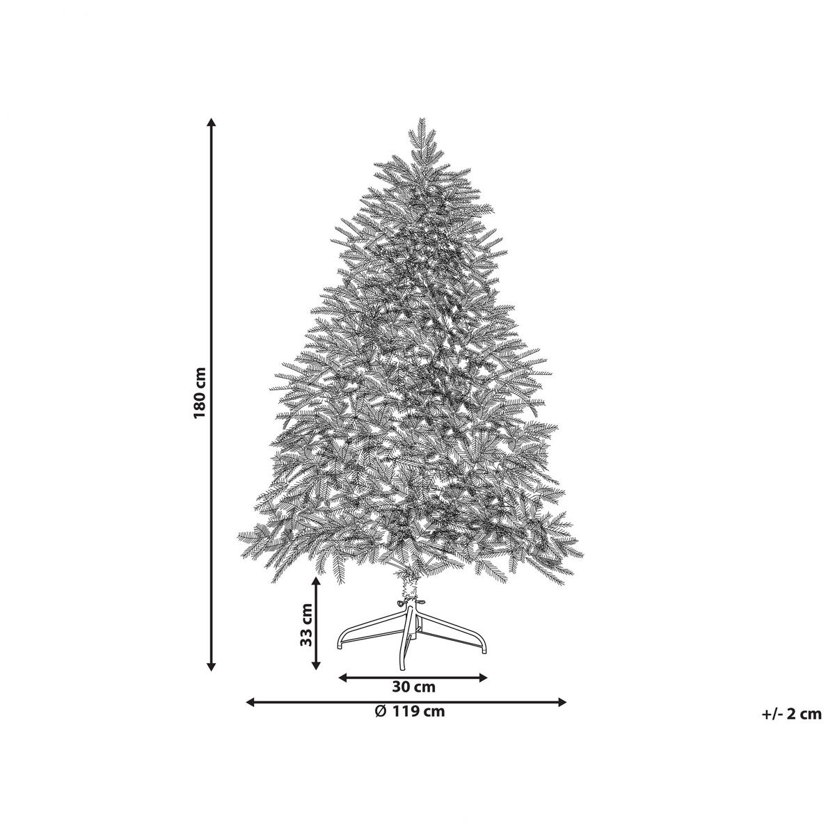 WEIHNACHTSBAUM 180 cm Grün Fiddle - Grün, Kunststoff (180cm) - Beliani