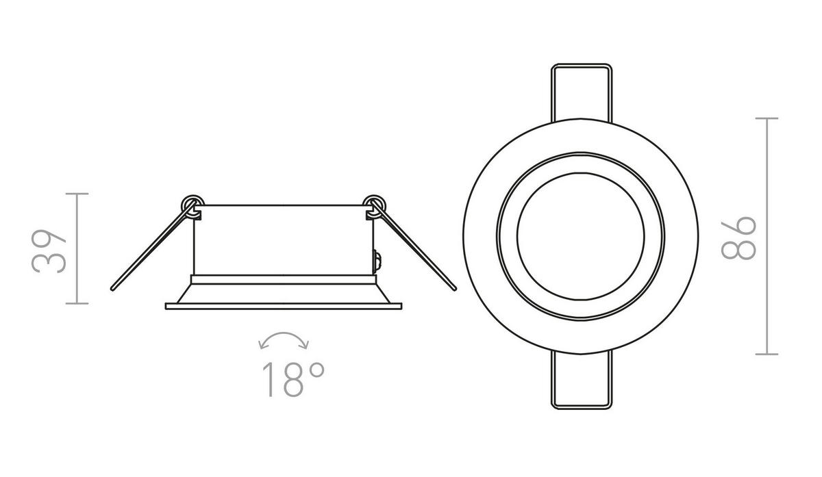 EINBAULEUCHTE SOBER Weiß 7 W - Weiß, Metall (86/86/8.6cm) - Rendl