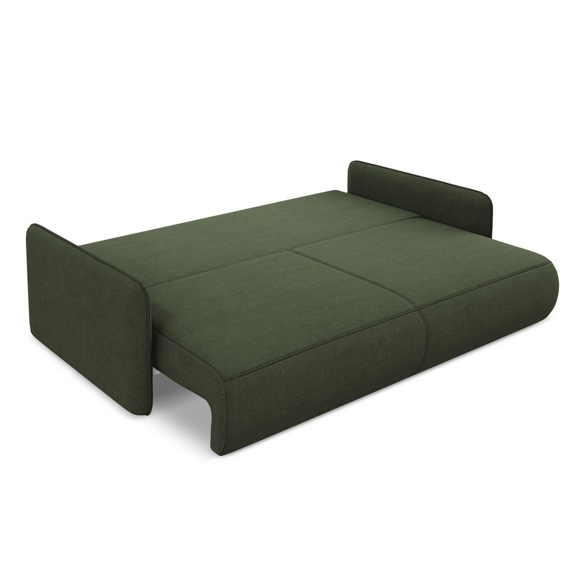 3-SITZER SOFA mit Schlaffunktion Strukturstoff Stoff Grün - Schwarz/Olivgrün, Kunststoff/Textil (216/86/105cm) - LaMiaSofa