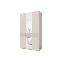 KLEIDERSCHRANK SUN 135/237/60 cm in Macadamia mit Spiegel - Kaschmir, Holzwerkstoff (135/237/60cm) - Deine Möbel 24