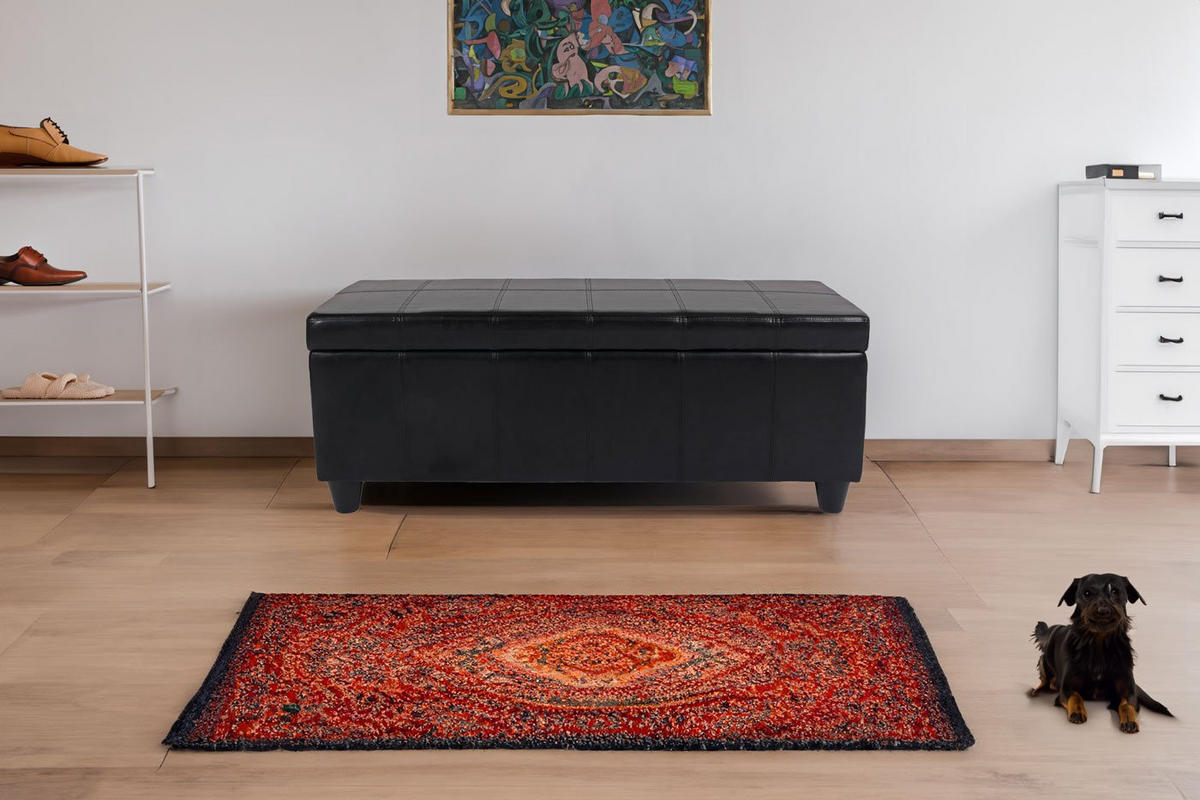 SITZBANK MIT AUFBEWAHRUNG Braun - Braun, Leder (112/45/45cm) - MCW