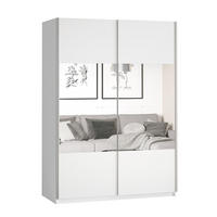 SCHWEBETÜRENSCHRANK BETTINA 120/210/61 cm 2-türig mit Spiegel Weiß - Weiß, Holzwerkstoff (120/210/61cm) - MASSENO