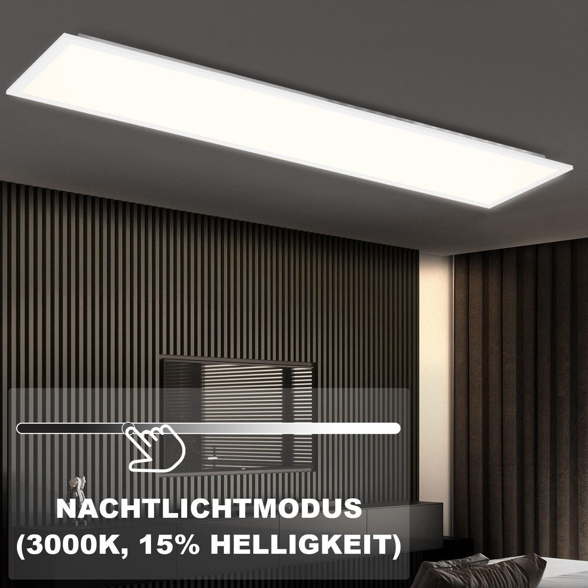 LED-DECKENLEUCHTE Macpherson 100/25/5cm - Weiß, Metall (25/100/5cm) - Nettlife
