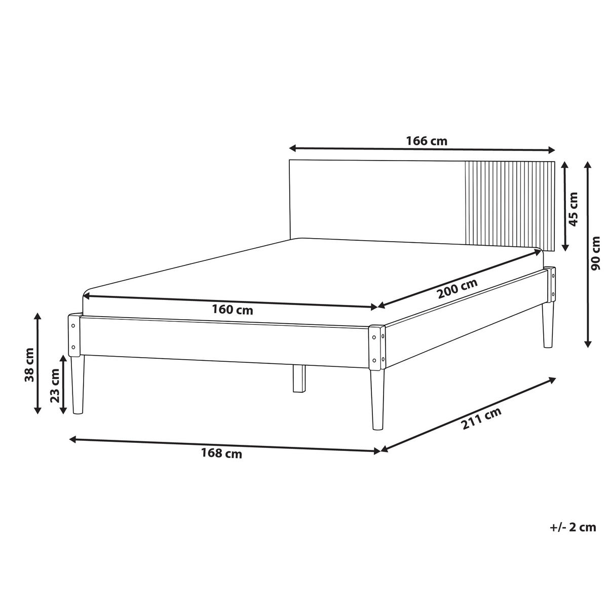 POSTELJA z letvenim dnom 160/200 borov les svetlo rjava Flavignac - svetlo rjava/rjava, les (160/200cm) - Beliani