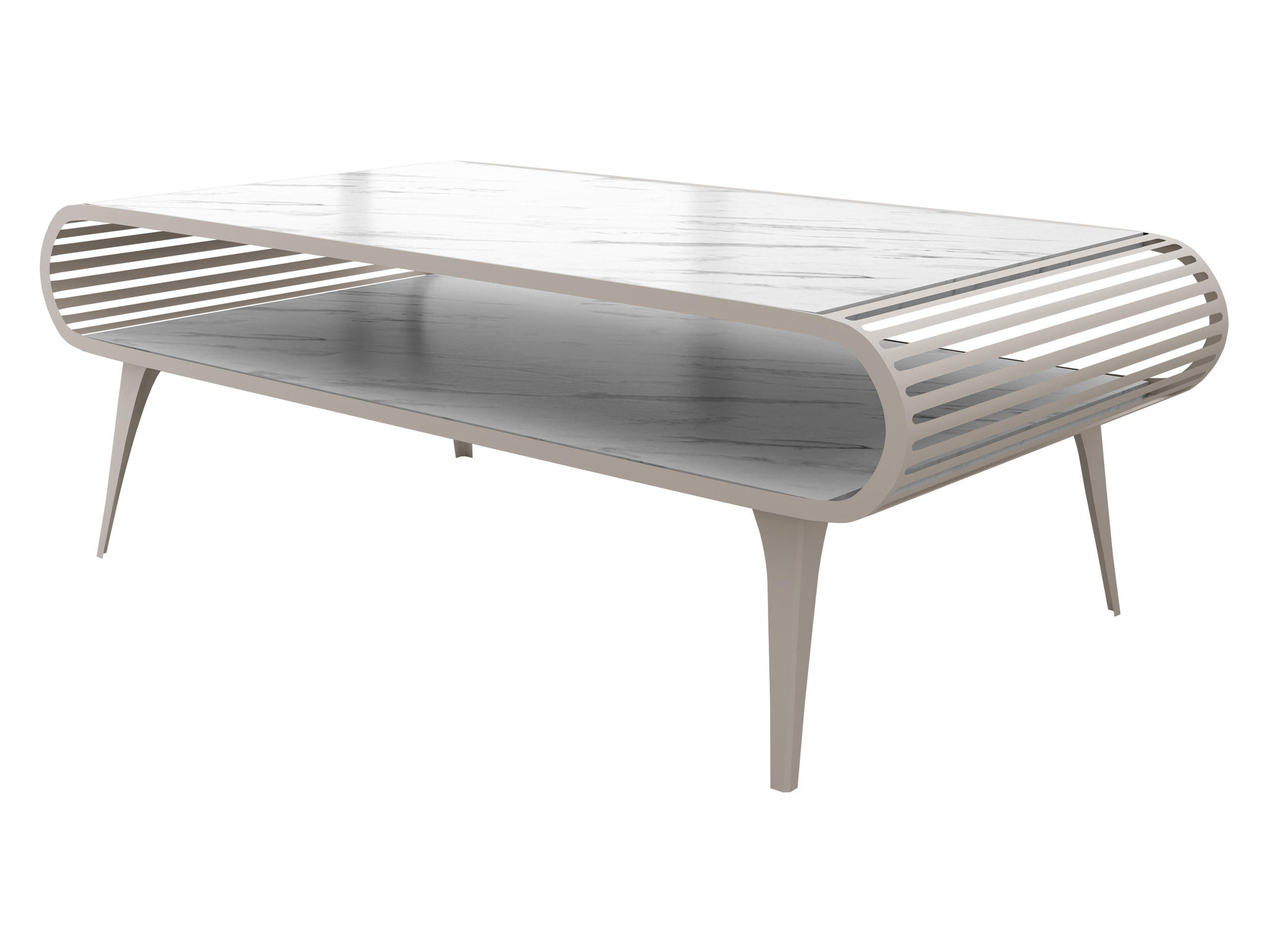 COUCHTISCH Aristo Cashmere - Kaschmir/Weiß, Holzwerkstoff/Metall (60/120/44cm) - MIRJAN24