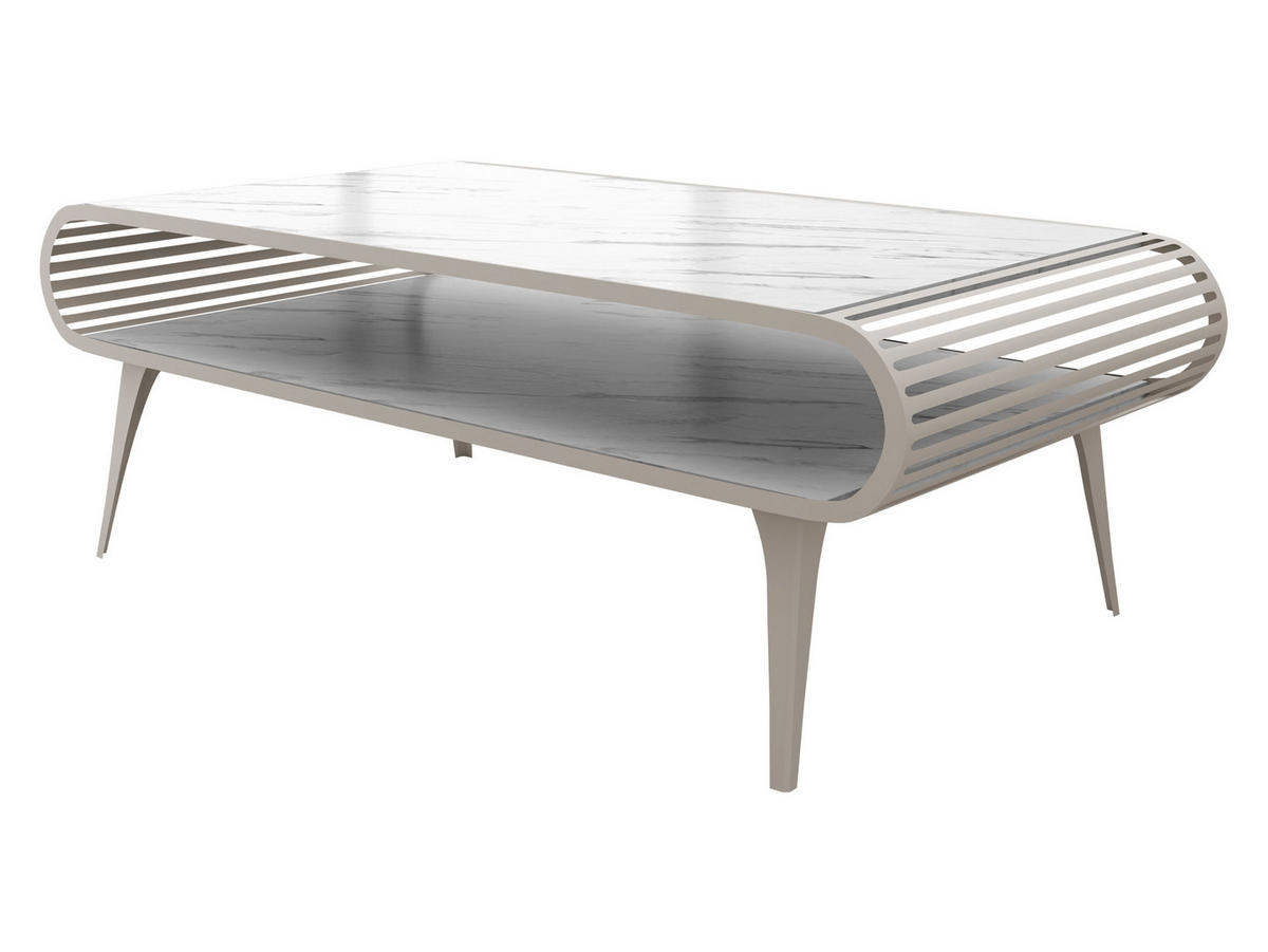 COUCHTISCH Aristo Cashmere - Kaschmir/Weiß, Holzwerkstoff/Metall (60/120/44cm) - MIRJAN24