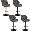 BARHOCKER 4er Set, höhenverstellbar,drehbar,Kunstleder Stahl - Grau, Metall (50/94/41cm) - Woltu