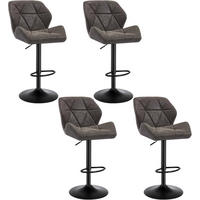 BARHOCKER 4er Set, höhenverstellbar,drehbar,Kunstleder Stahl - Grau, Metall (50/94/41cm) - Woltu