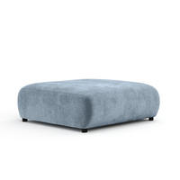 POUF L Zanzibar Blau Grau Samtstoff - Blaugrau/Schwarz, Holz/Holzwerkstoff (110/37/110cm) - Maison de Reve