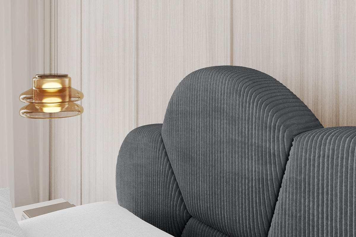 POLSTERBETT mit Bettkasten und Lattenrost, Bett mit Matratze H3/H4 - LANA 120x200 Dunkelgrau - Anthrazit, Holzwerkstoff/Textil (120/200cm) - ALTDECOR
