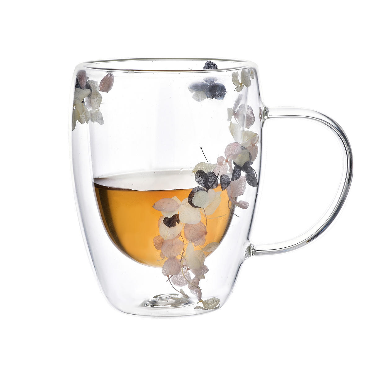 BECHER Peter Flowers Transparent Grün 11/11/12 cm Glas - Waldgrün/Transparent, Glas (0.32L) - Mondex