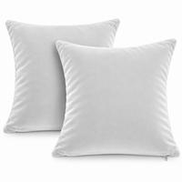 KISSENBEZUG 2er Set Weiß 50x50 Samt weich - Weiß, Textil (50/50cm) - TiborTex