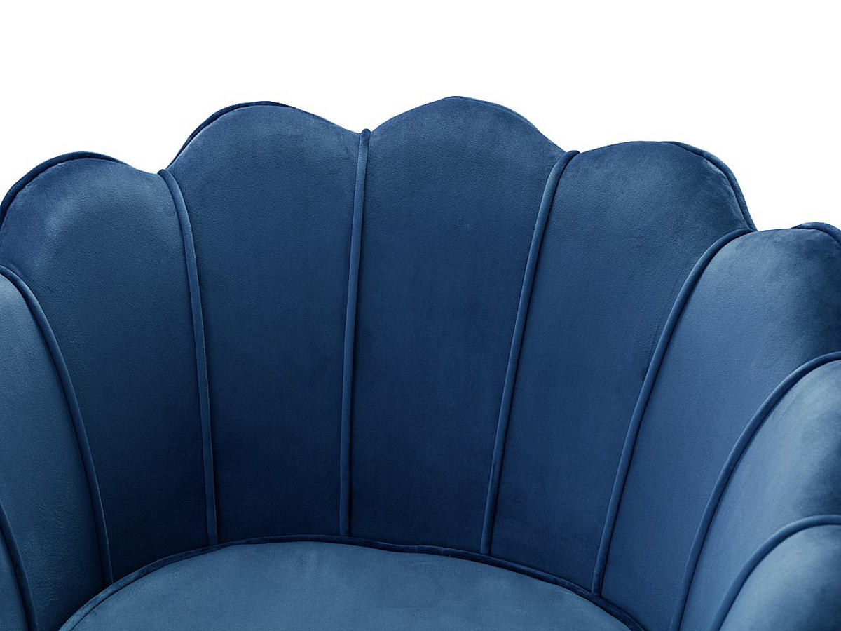MUSCHELSESSEL - Samt - Dunkelblau - DANDELION - Blau, Textil (78/76.5/75cm) - Pascal Morabito