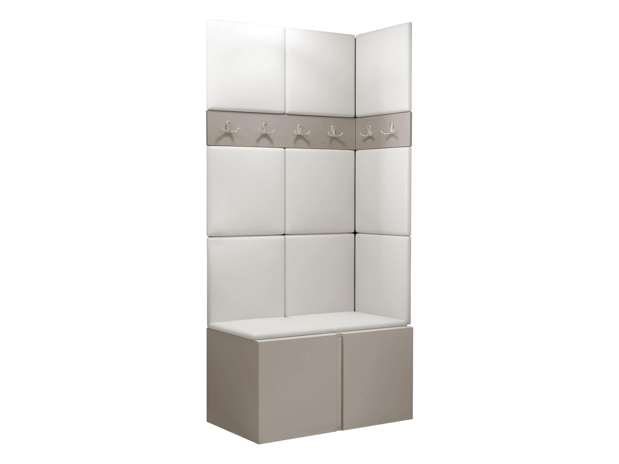 GARDEROBEN-SET Orion I - Kaschmir/Weiß, Holzwerkstoff/Kunststoff (84/186/46cm) - MIRJAN24