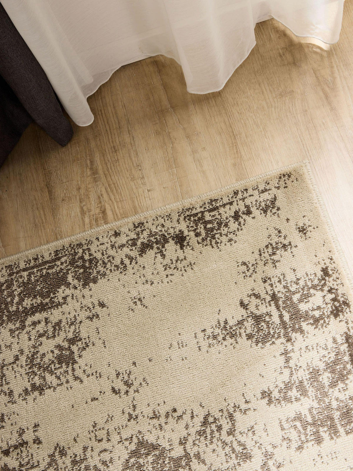 VINTAGE-LÄUFER Suki 80/240 cm - Creme/Braun, Kunststoff (80/240cm) - benuta