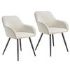 ESSZIMMERSTUHL 2er Set Marilyn 58 x 62 x 82 cm creme/schwarz - Creme/Schwarz, Kunststoff (62/82/58cm) - tectake