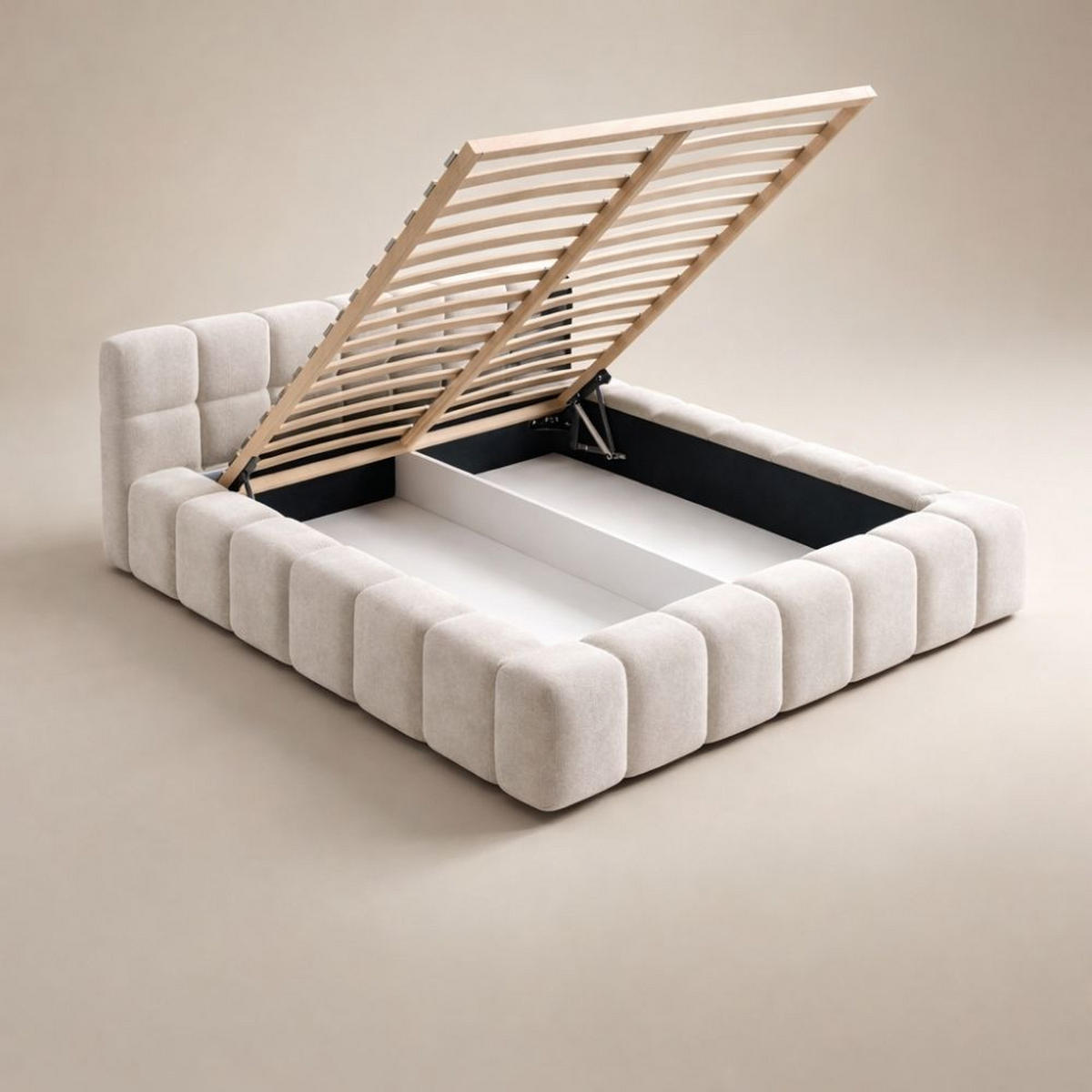 POLSTERBETT NUBO Premium 180x200 cm mit Bettkasten – PERFECT HARMONY 77 - Dunkelblau, Holz (180/200cm) - Dekori_Interiors