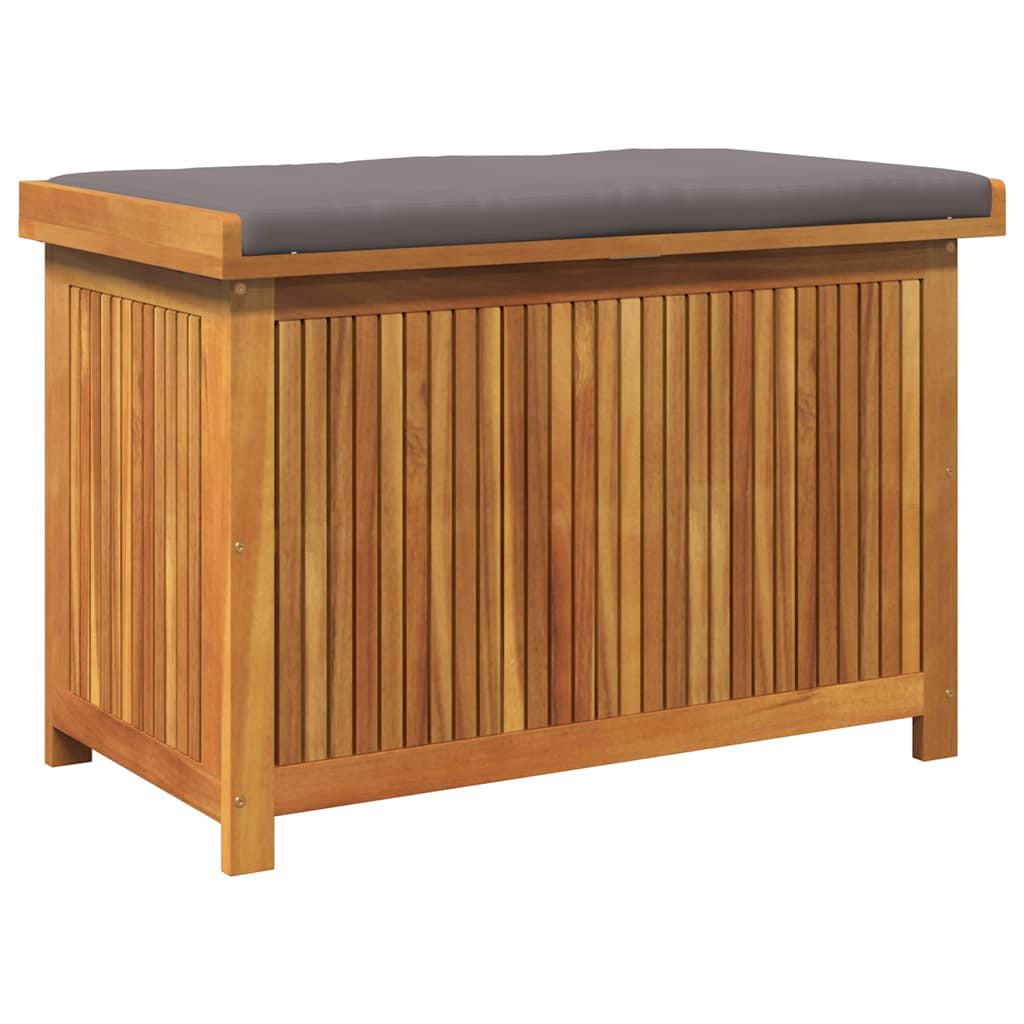 OUTDOOR-KISSENBOX 90/50/60,5 Cm Massivholz Akazie - Dunkelgrau, Holz (50/60.5/90cm) - vidaXL