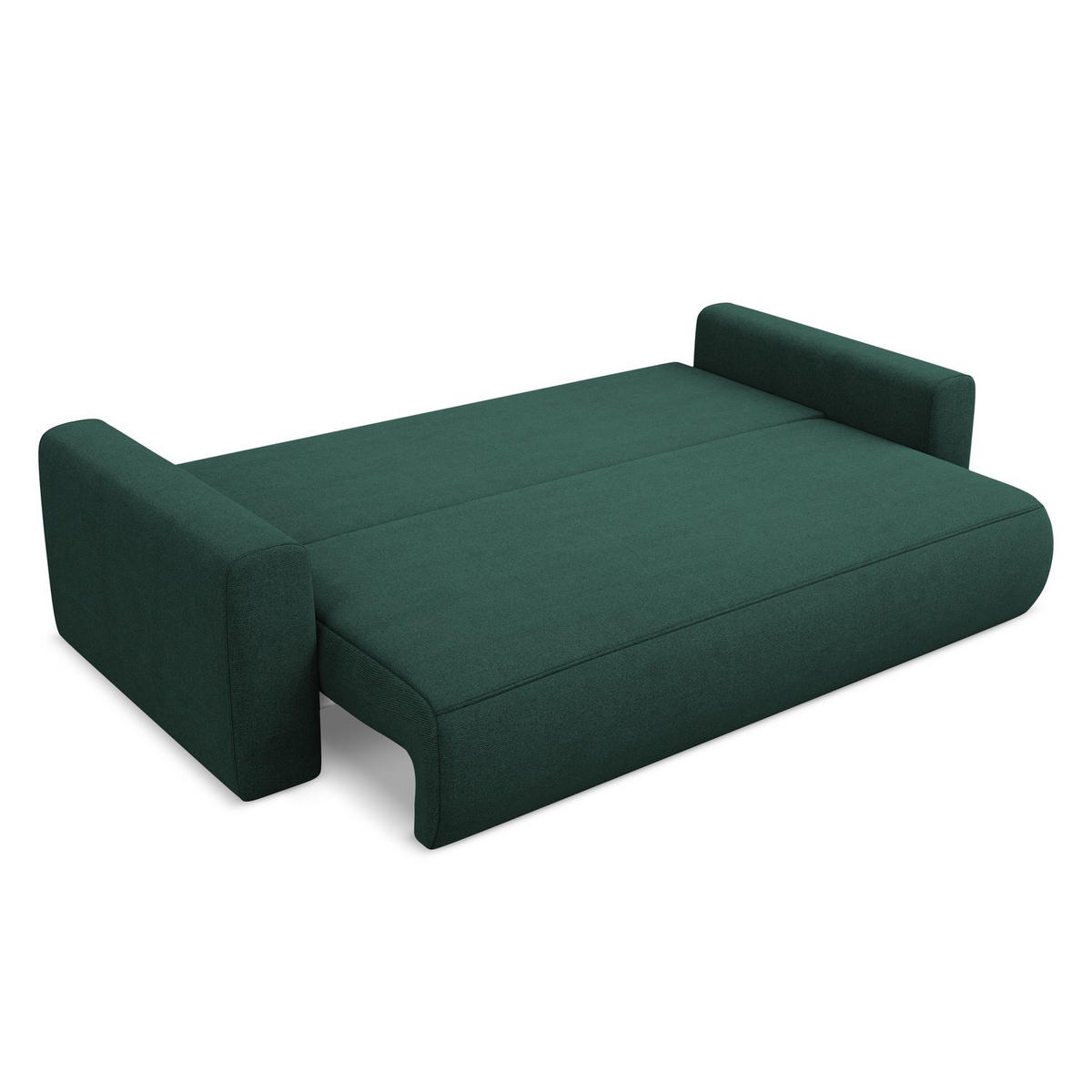 3-SITZER SOFA mit Schlaffunktion Strukturstoff Stoff Grün - Dunkelgrün/Schwarz, Kunststoff/Textil (238/82/105cm) - LaMiaSofa