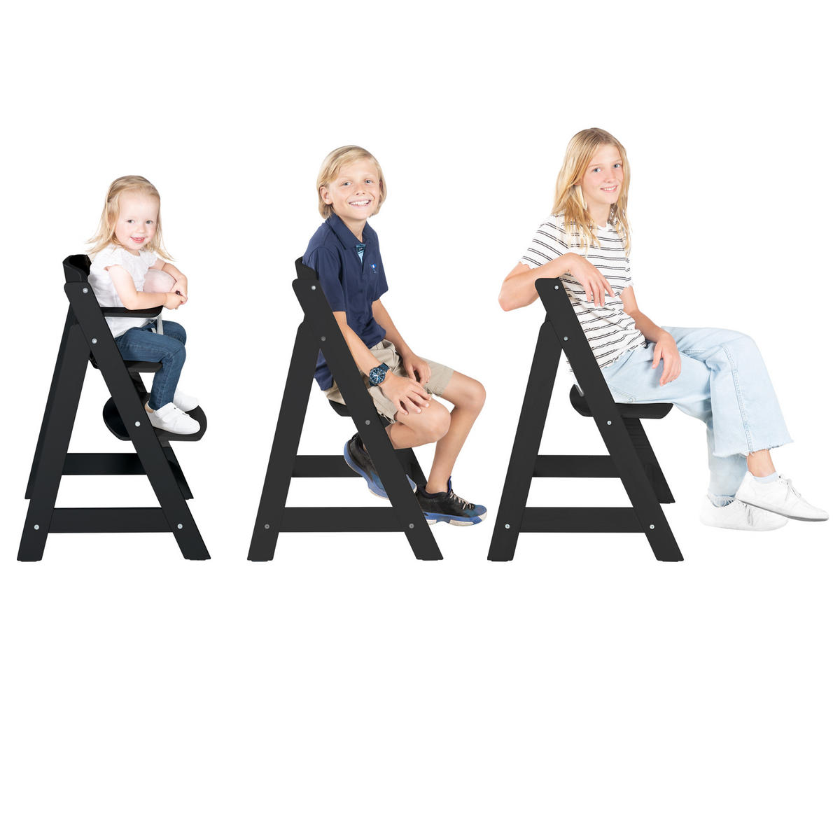 KINDERHOCHSTUHL Sit Up Flex Schwarz - Schwarz, Holzwerkstoff (44.5/80/54cm) - Roba
