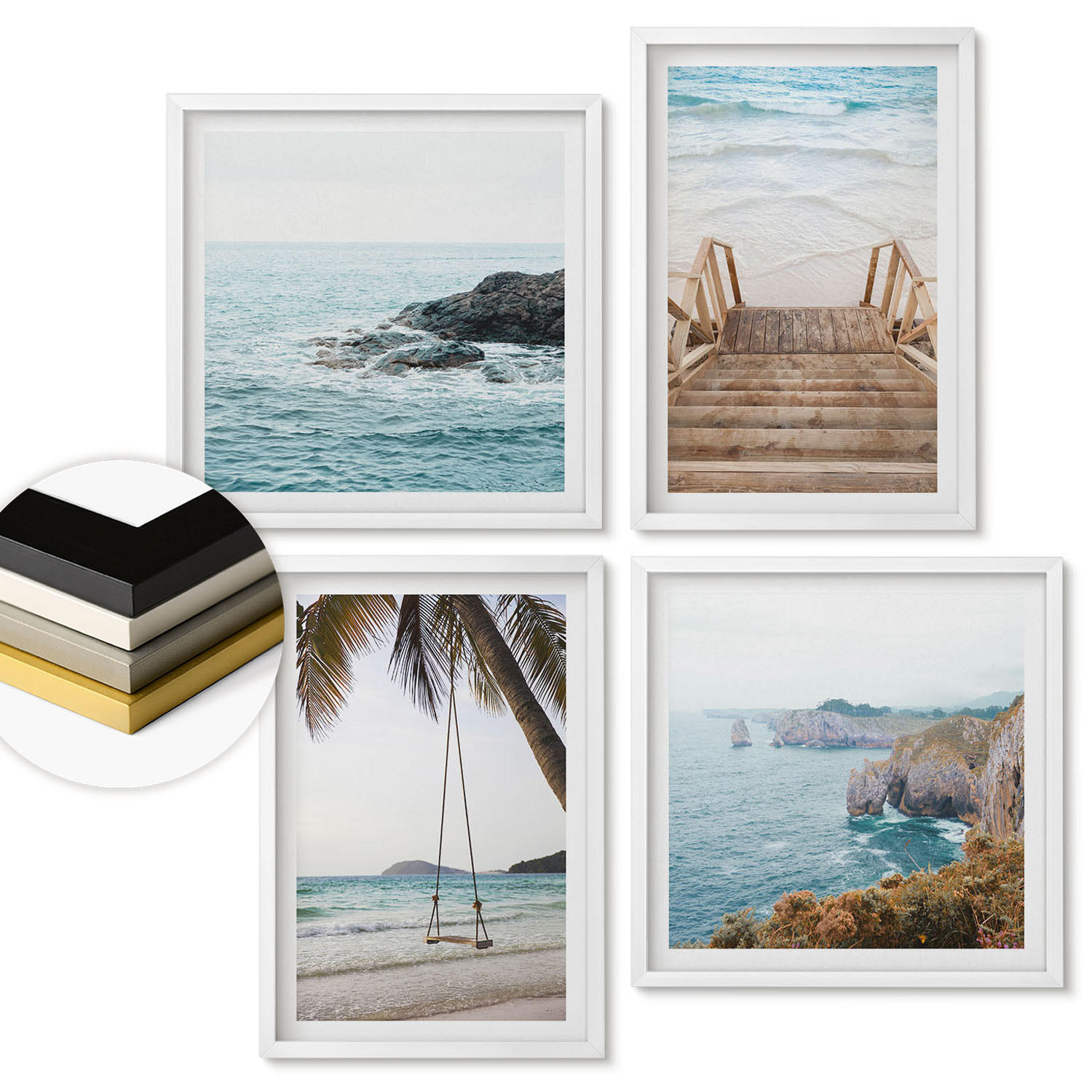 ArtPrintCave Wandbilder Weiß 50x50 cm