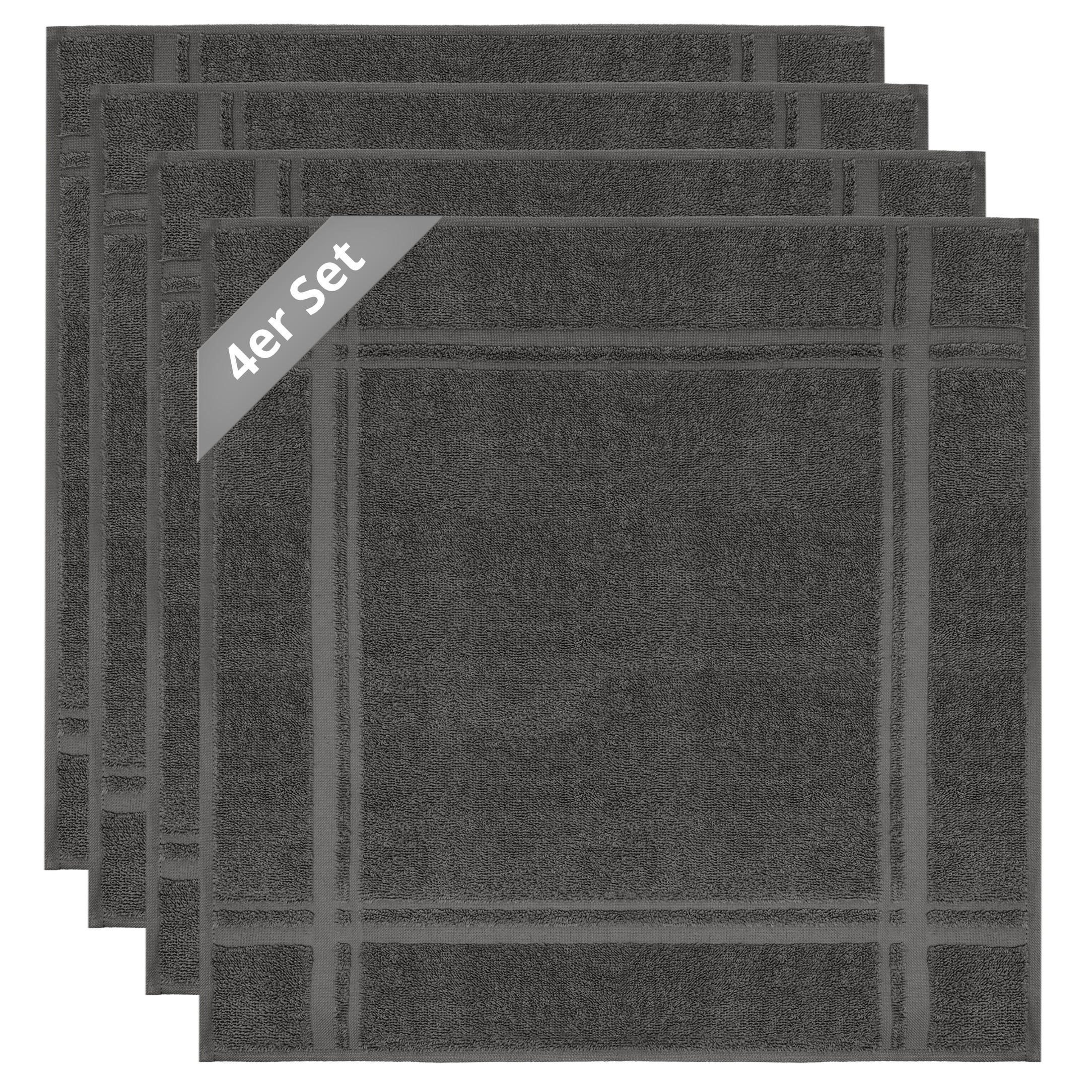 FROTTEE Küchenhandtücher 50x50 cm, 4er Set, Anthrazit Grau - Anthrazit, Textil (50/50cm) - Lashuma