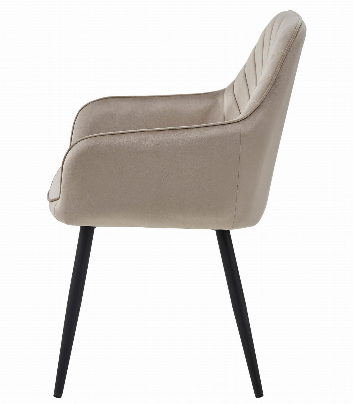 ESSZIMMERSTUHL WAAV dunkelbeiger Sitz, schwarze Beine - Beige/Schwarz, Textil (54/83.5/61cm) - Valora