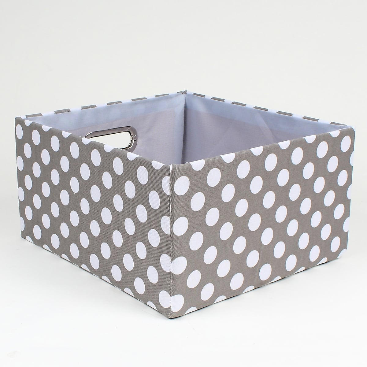 STOFFSCHUBLADE grau mit weißen Punkten - 30/27/15 cm - Grau, Textil (27/15/30cm) - Calicosy