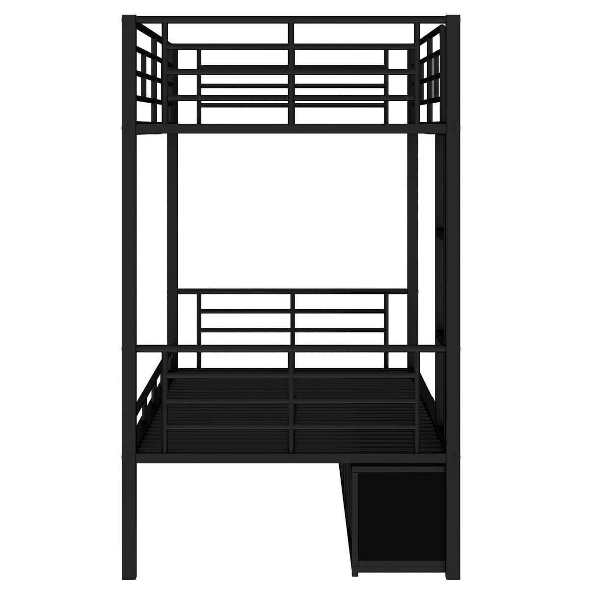 ETAGENBETT Metall Schwarz 90x200 cm 2-tlg. - Schwarz, Metall (90/200cm) - ComfortXL